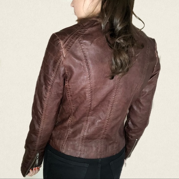 Brown Pleather Jacket - Picture 2 of 5